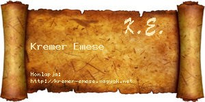 Kremer Emese névjegykártya